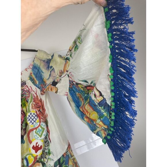 Antica Santoria women's flouncy top one size beautiful colors vacation cruise - Picture 10 of 16